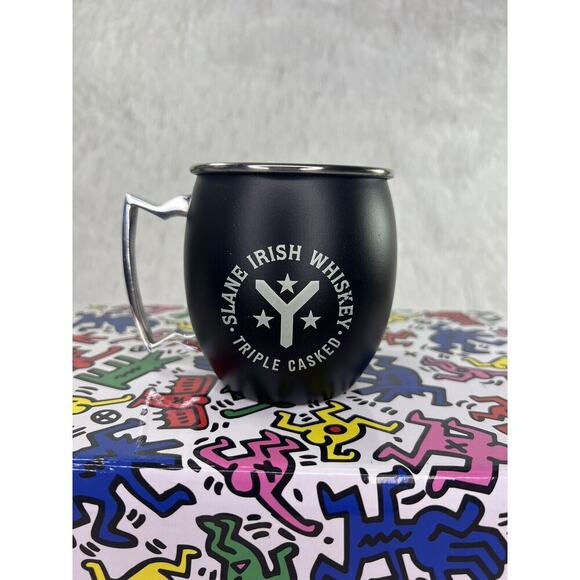 SLANE Irish Whiskey Black/White PROMOTIONAL MOSCOW MULE Cup‎ Mule Logo Metal - Picture 2 of 8